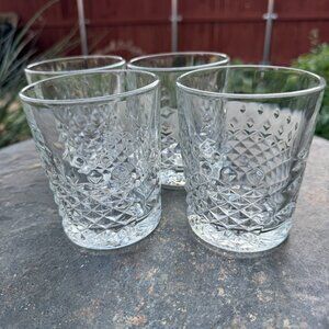 Libby Clear Carats Double Old Fashioned Whiskey Drinkware Glasses Barware Retro